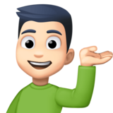 单手举起的男人:浅肤色emoji素材一 160x160像素