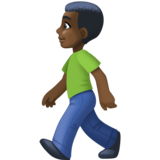 行走的男人：深色肤色emoji素材一 160x160像素