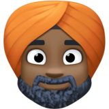 戴头巾的男人:深色肤色emoji素材一 160x160像素