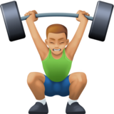 男子举重:中浅肤色emoji素材一 160x160像素
