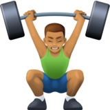 男子举重:中等肤色emoji素材一 160x160像素