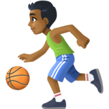 打球的男人:中黑肤色emoji素材一 160x160像素