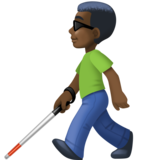 拿拐杖的男人:深色肤色emoji素材一 160x160像素