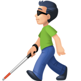 拿拐杖的男人：浅肤色emoji素材一 160x160像素