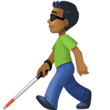 拿拐杖的男人:中黑肤色emoji素材一 160x160像素