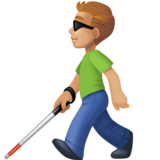 拿拐杖的男人：中浅肤色emoji素材一 160x160像素