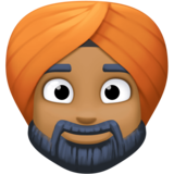 戴头巾的人:中等深色肤色emoji素材一 160x160像素