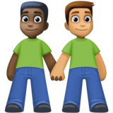 男士牵手:深色肤色,中等肤色emoji素材一 160x160像素