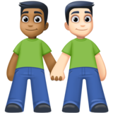 男士牵手:中暗肤色,浅肤色emoji素材一 160x160像素