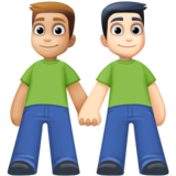 男士牵手:中浅肤色,浅肤色emoji素材一 160x160像素