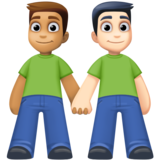 男士牵手:中等肤色,浅肤色emoji素材一 160x160像素