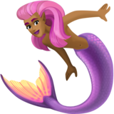 美人鱼:中黑肤色emoji素材一 160x160像素