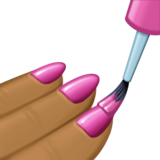 涂指甲油的手:中等深色肤色emoji素材一 160x160像素