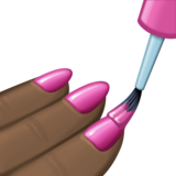 涂指甲油的手:深色肤色emoji素材一 160x160像素