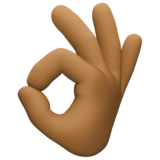 OK手:中等深色肤色emoji素材一 160x160像素