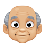 老人:中浅肤色emoji素材一 160x160像素