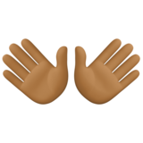 双手张开:中等深色肤色emoji素材一 160x160像素