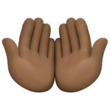 手掌向上:深色肤色emoji素材一 160x160像素