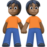 手牵手:深色肤色emoji素材一 160x160像素