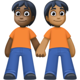 手牵手:深色肤色,中深色肤色emoji素材一 160x160像素