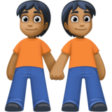 手牵手:中深色肤色emoji素材一 160x160像素