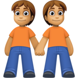 手牵手:中等肤色emoji素材一 160x160像素