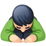 鞠躬:浅肤色emoji素材一 160x160像素