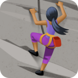 攀岩者/正在攀爬的人:中黑肤色emoji素材一 160x160像素