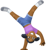 侧手翻的人:中等深色肤色emoji素材一 160x160像素