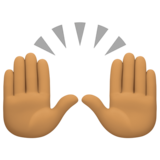 举手:中等肤色emoji素材一 160x160像素