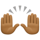 举手:中黑肤色emoji素材一 160x160像素