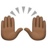 举起手:深色肤色emoji素材一 160x160像素