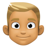 人物:中等肤色,金发emoji素材一 160x160像素