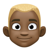 人物：深色肤色，金发emoji素材一 160x160像素
