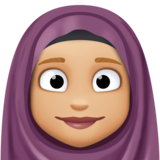 头巾女性:中浅肤色emoji素材一 160x160像素