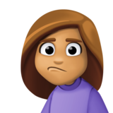 人撅嘴:中等肤色emoji素材一 160x160像素