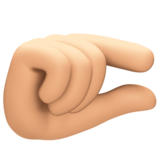 很短、捏住的手:浅肤色emoji素材一 160x160像素