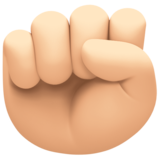举起的拳头:浅肤色emoji素材一 160x160像素