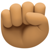 举起的拳头:中等肤色emoji素材一 160x160像素