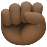 举起的拳头:黑肤色emoji素材一 160x160像素