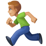 跑步者:中等偏浅肤色emoji素材一 160x160像素