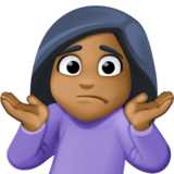 耸肩:中黑肤色emoji素材一 160x160像素