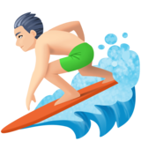 个人冲浪:浅肤色emoji素材一 160x160像素