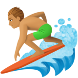 个人冲浪:中等肤色emoji素材一 160x160像素