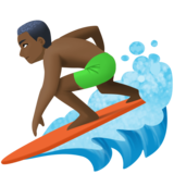 个人冲浪：深色肤色emoji素材一 160x160像素