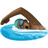游泳者:深色肤色emoji素材一 160x160像素