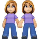 女性牵手:中浅肤色emoji素材一 160x160像素