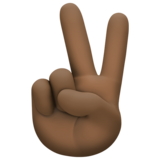 胜利之手:深色肤色emoji素材一 160x160像素