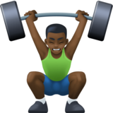 举重人员:深色肤色emoji素材一 160x160像素