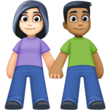 男女牵手:浅肤色,中深色emoji素材一 160x160像素